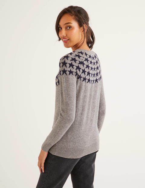 Zoe Fair-Isle-Pullover - Grau Melange Zoe Fair-Isle-Pullover - Grau Melange