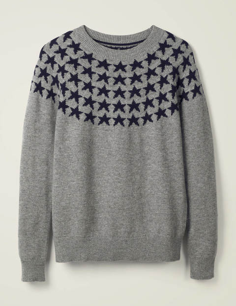 Zoe Fair-Isle-Pullover - Grau Melange Zoe Fair-Isle-Pullover - Grau Melange