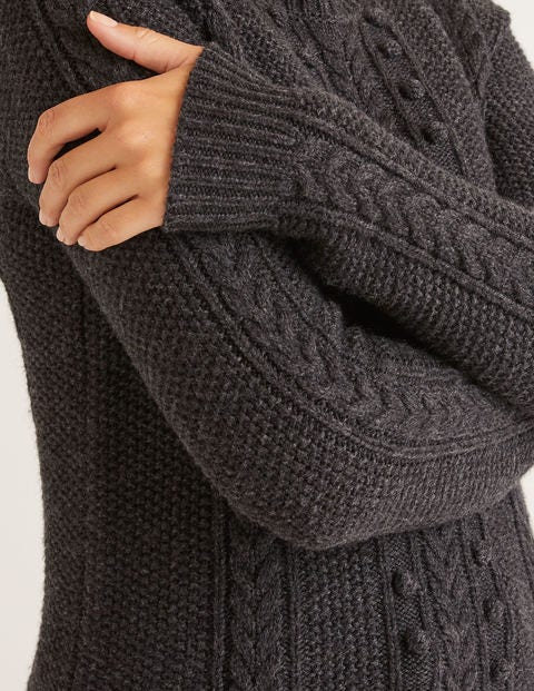 Elodie Cable Jumper - Charcoal Melange Elodie Cable Jumper - Charcoal Melange