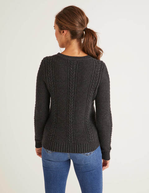 Elodie Cable Jumper - Charcoal Melange Elodie Cable Jumper - Charcoal Melange