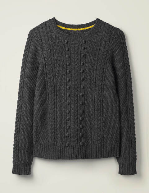 Elodie Cable Jumper - Charcoal Melange Elodie Cable Jumper - Charcoal Melange