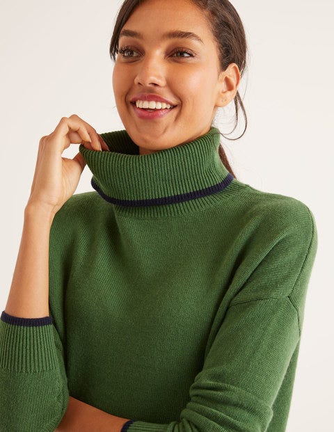 Cora Roll Neck Jumper - Broad Bean Cora Roll Neck Jumper - Broad Bean
