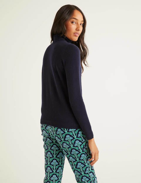 Cashmere Roll Neck Sweater - Navy Cashmere Roll Neck Sweater - Navy