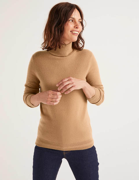 Pull Col Roulé En Cachemire - Camel chiné Pull Col Roulé En Cachemire - Camel chiné