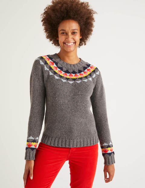 Cordelia Fair Isle Sweater - Charcoal Melange Cordelia Fair Isle Sweater - Charcoal Melange