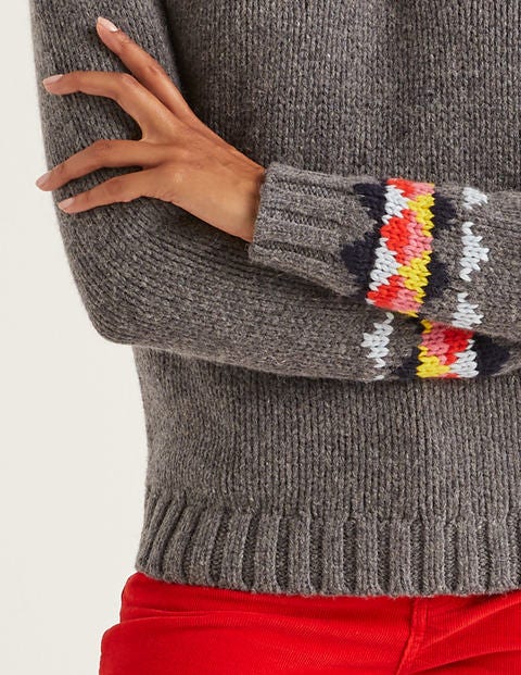 Cordelia Fair Isle Jumper - Charcoal Melange Cordelia Fair Isle Jumper - Charcoal Melange