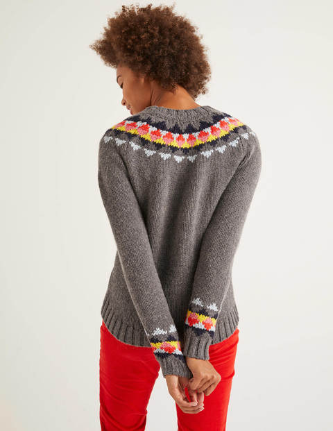 Cordelia Fair Isle Sweater - Charcoal Melange Cordelia Fair Isle Sweater - Charcoal Melange
