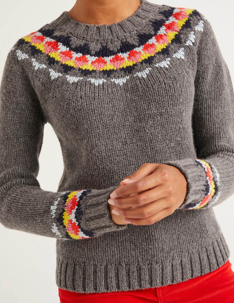 Cordelia Fair Isle Sweater - Charcoal Melange Cordelia Fair Isle Sweater - Charcoal Melange