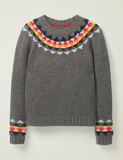 Cordelia Fair Isle Sweater - Charcoal Melange Cordelia Fair Isle Sweater - Charcoal Melange