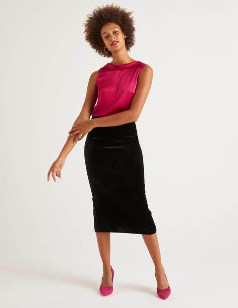 Lorna Velvet Pencil Skirt - Black Lorna Velvet Pencil Skirt - Black