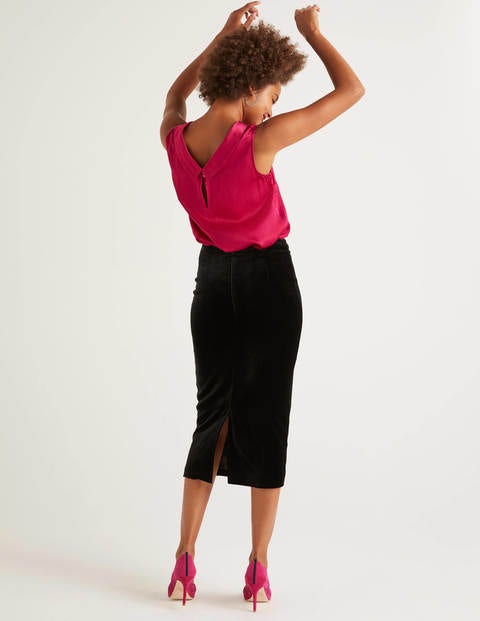 Lorna Velvet Pencil Skirt - Black Lorna Velvet Pencil Skirt - Black