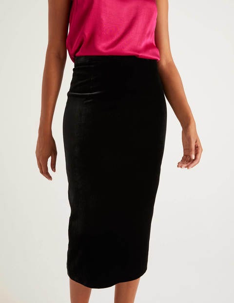 Lorna Velvet Pencil Skirt - Black Lorna Velvet Pencil Skirt - Black