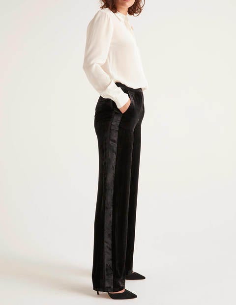 ladies black velvet pants