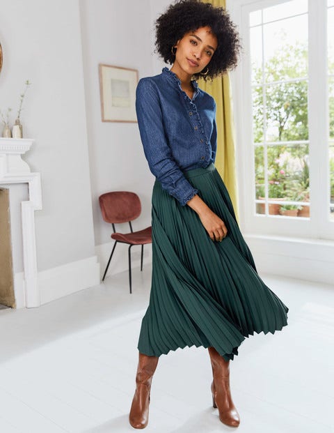 Kristen Pleated Skirt - Midnight Garden Kristen Pleated Skirt - Midnight Garden