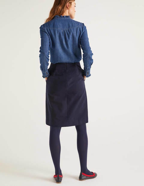 Olivia Embroidered Mini Skirt - Navy, Heraldic Olivia Embroidered Mini Skirt - Navy, Heraldic