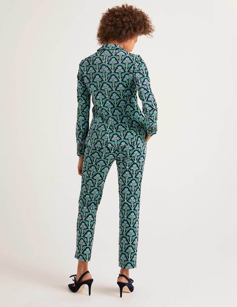 Sackville-West Velvet Blazer - Navy and Green, Poppyseed Bud Sackville-West Velvet Blazer - Navy and Green, Poppyseed Bud