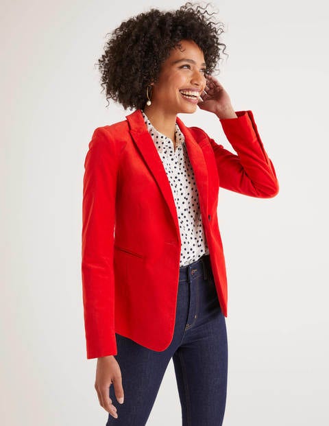 Sackville-West Velvet Blazer - Post Box Red Sackville-West Velvet Blazer - Post Box Red