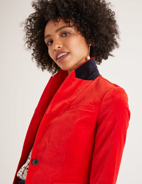 Sackville-West Velvet Blazer - Post Box Red Sackville-West Velvet Blazer - Post Box Red