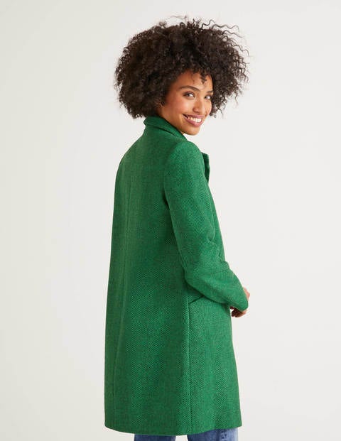 Manteau Hengrave en tweed - Chevrons vert vif Manteau Hengrave en tweed - Chevrons vert vif