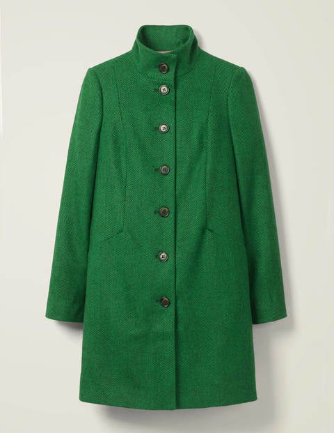 Manteau Hengrave en tweed - Chevrons vert vif Manteau Hengrave en tweed - Chevrons vert vif