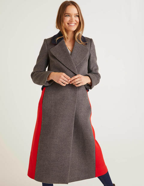 Burney Coat - Grey Marl/Postbox Red/Navy Burney Coat - Grey Marl/Postbox Red/Navy
