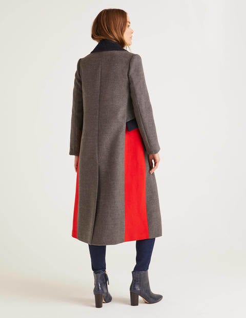 Burney Coat - Grey Marl/Postbox Red/Navy Burney Coat - Grey Marl/Postbox Red/Navy
