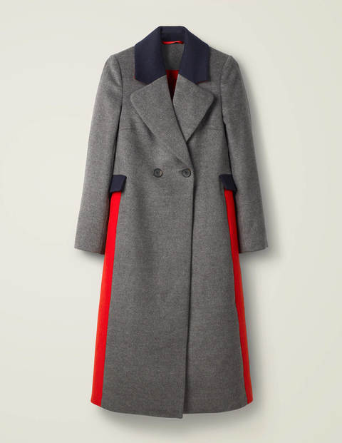Burney Coat - Grey Marl/Postbox Red/Navy Burney Coat - Grey Marl/Postbox Red/Navy