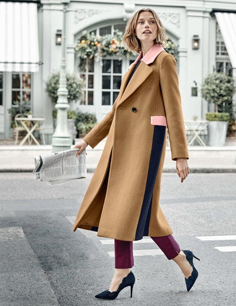 Burney Coat - Camel/Milkshake/Navy