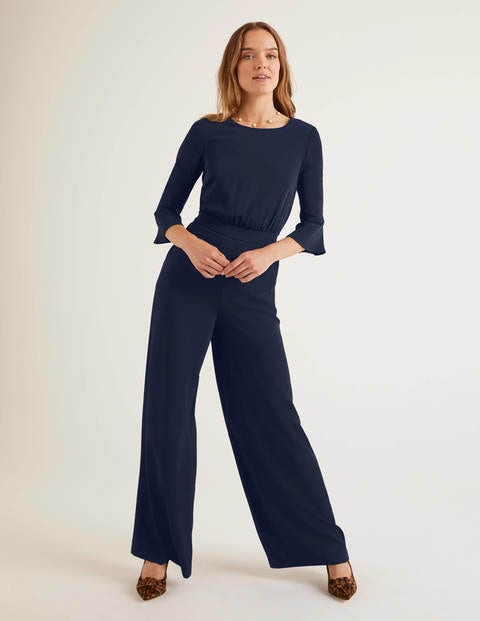 Jumpsuit Mit Trompetenärmeln - Navy Jumpsuit Mit Trompetenärmeln - Navy