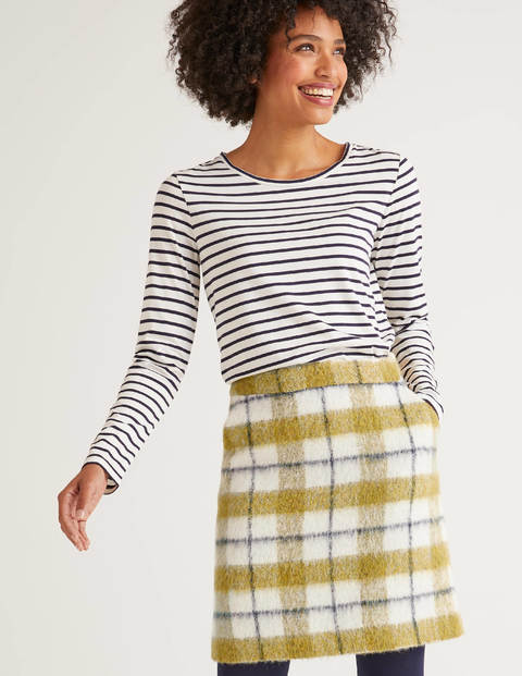 Betsy Mini Skirt - Ivory/Yellow Check Betsy Mini Skirt - Ivory/Yellow Check
