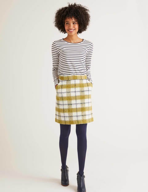 Betsy Mini Skirt - Ivory/Yellow Check Betsy Mini Skirt - Ivory/Yellow Check