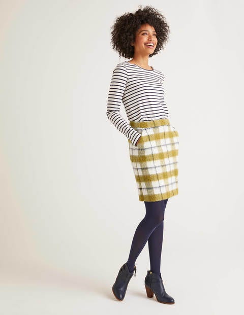Betsy Mini Skirt - Ivory/Yellow Check Betsy Mini Skirt - Ivory/Yellow Check