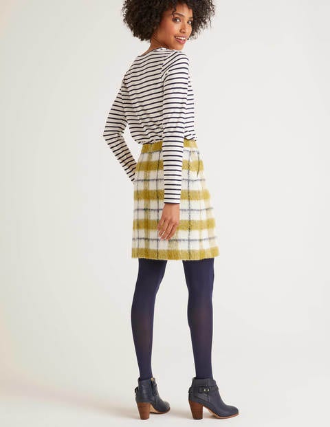 Betsy Mini Skirt - Ivory/Yellow Check Betsy Mini Skirt - Ivory/Yellow Check