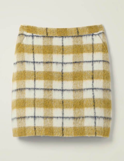 Betsy Mini Skirt - Ivory/Yellow Check Betsy Mini Skirt - Ivory/Yellow Check