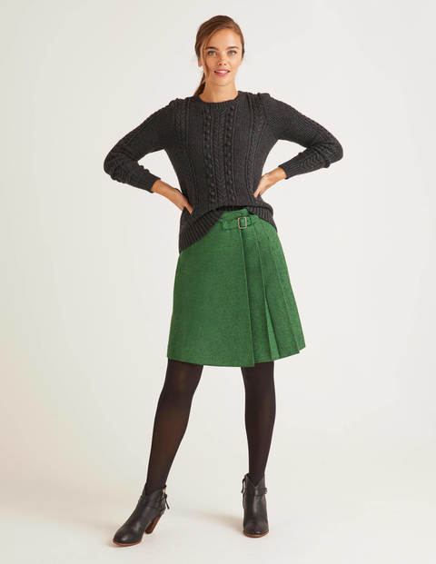 Eleanor Tweed Kilt - Grün, Fischgrätmuster Eleanor Tweed Kilt - Grün, Fischgrätmuster