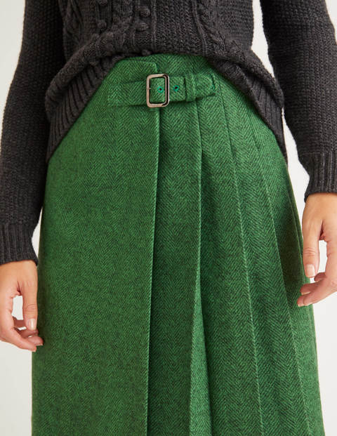 Eleanor Tweed Kilt - Grün, Fischgrätmuster Eleanor Tweed Kilt - Grün, Fischgrätmuster