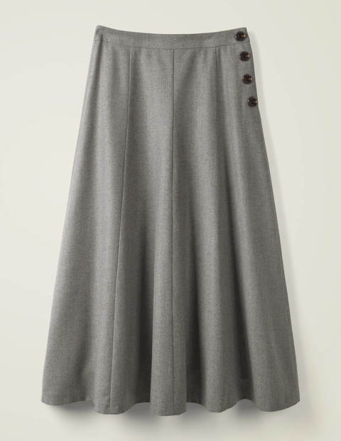 Jupe Midi Esme En Tweed Britannique - Gris chiné Jupe Midi Esme En Tweed Britannique - Gris chiné