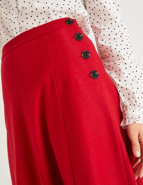 Esme British Tweed Midi Skirt - Post Box Red Esme British Tweed Midi Skirt - Post Box Red