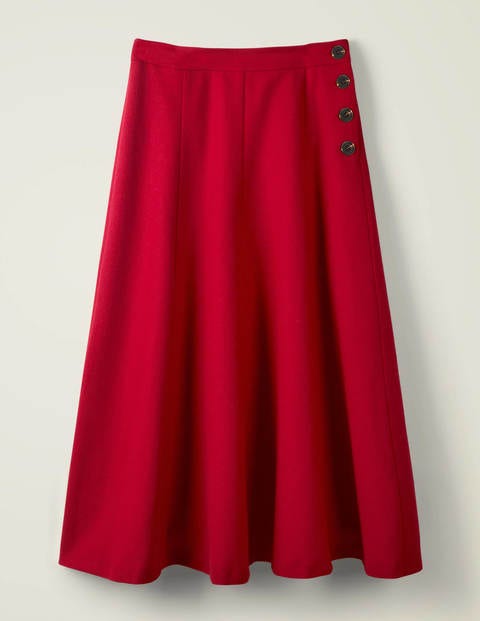 Esme British Tweed Midi Skirt - Post Box Red Esme British Tweed Midi Skirt - Post Box Red