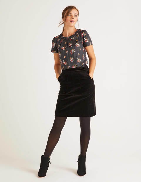 Leonie Cord Mini Skirt - Black Leonie Cord Mini Skirt - Black