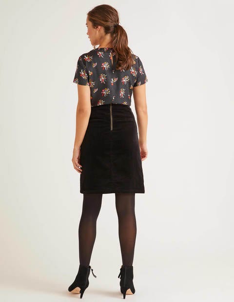 Leonie Cord Mini Skirt - Black Leonie Cord Mini Skirt - Black