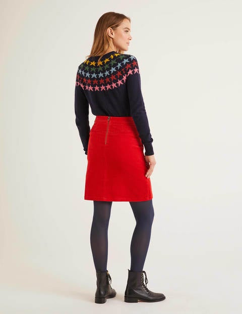 Leonie Cord Mini Skirt - Post Box Red Leonie Cord Mini Skirt - Post Box Red
