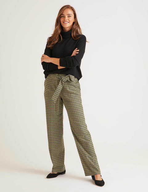 Pantalon À Nouer À La Taille En Tweed - Carreaux vert/ivoire Pantalon À Nouer À La Taille En Tweed - Carreaux vert/ivoire