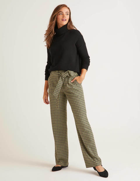 Pantalon À Nouer À La Taille En Tweed - Carreaux vert/ivoire Pantalon À Nouer À La Taille En Tweed - Carreaux vert/ivoire