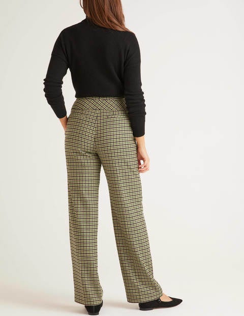 Pantalon À Nouer À La Taille En Tweed - Carreaux vert/ivoire Pantalon À Nouer À La Taille En Tweed - Carreaux vert/ivoire