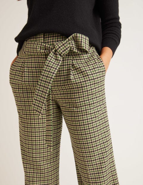 Pantalon À Nouer À La Taille En Tweed - Carreaux vert/ivoire Pantalon À Nouer À La Taille En Tweed - Carreaux vert/ivoire