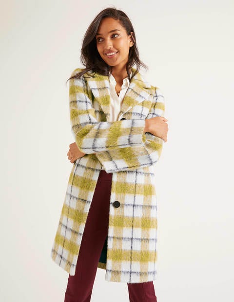 Boudica Coat - Yellow/Ivory Check Boudica Coat - Yellow/Ivory Check
