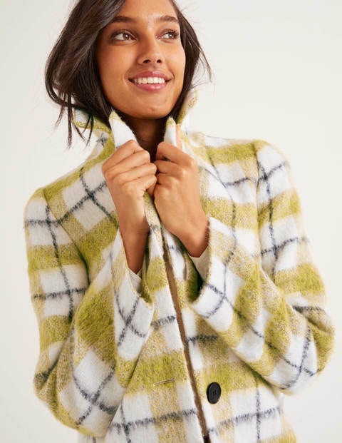 Boudica Coat - Yellow/Ivory Check Boudica Coat - Yellow/Ivory Check
