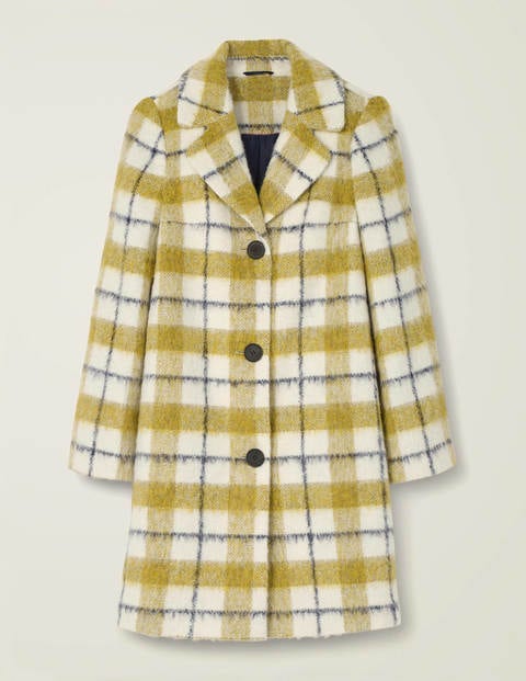 Boudica Coat - Yellow/Ivory Check Boudica Coat - Yellow/Ivory Check