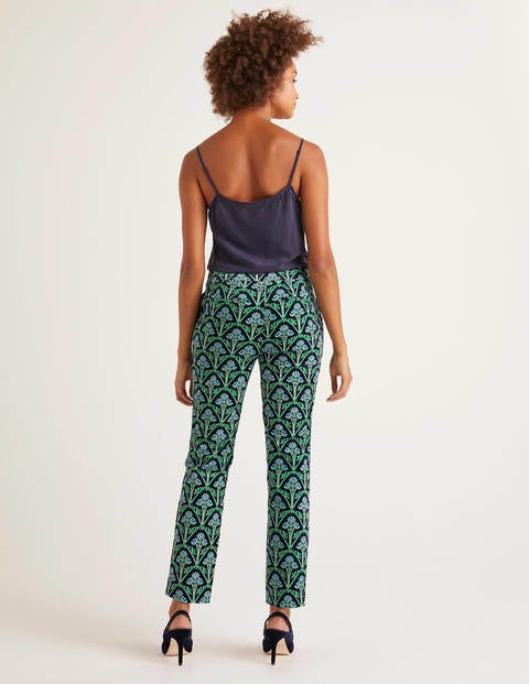 Velvet 7/8 Pants - Navy and Green, Poppyseed Bud Velvet 7/8 Pants - Navy and Green, Poppyseed Bud